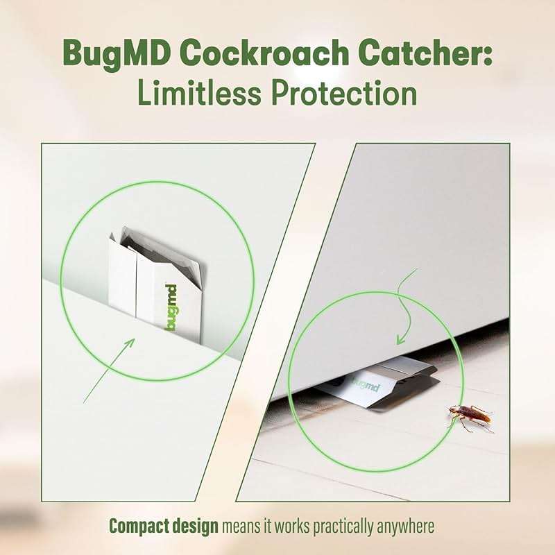 BugMD Indoor Cockroach Killer & Roach Trap - Sticky Insect, Spider, Cricket Control for Home - Glue Traps Pest Defense, 12 Pack Sticky Bug Solution - Image 6