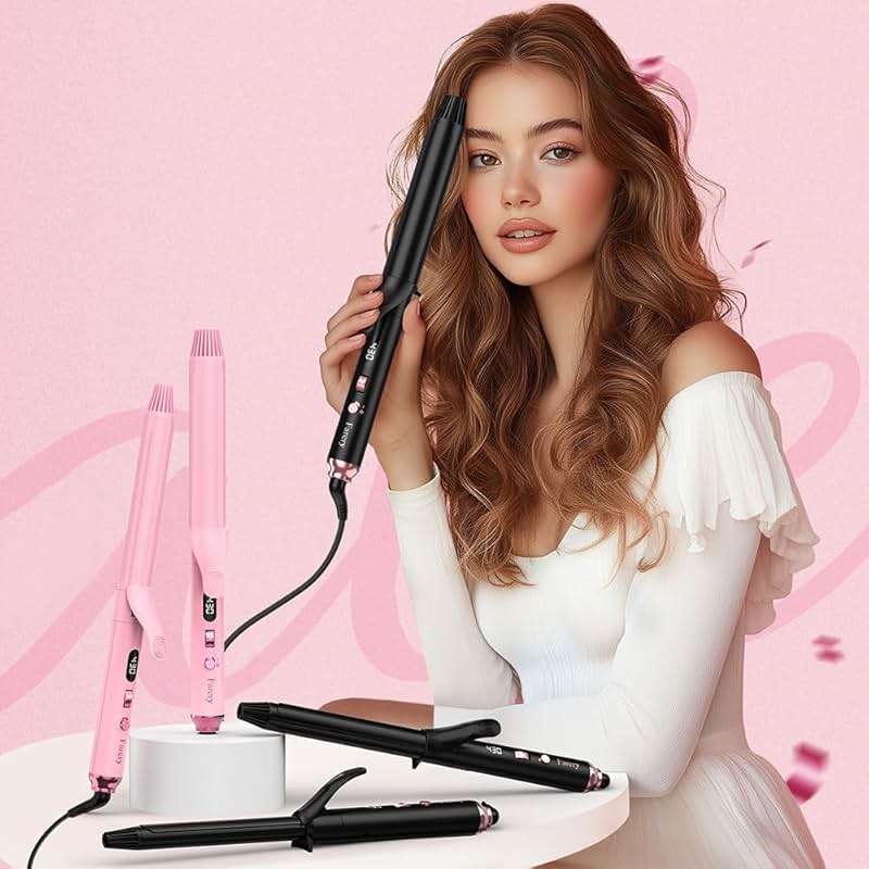 FARERY Long Barrel Curling Iron 1 1/4 inch, 1.25 Inch Curling Iron for Thin Hair, Infused Argan Oil & Keratin, 11 Adjustable Temp, Include Clips & Silicone Pad, Pink - Image 8