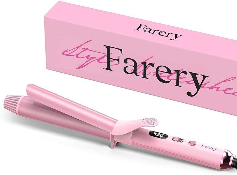 FARERY Long Barrel Curling Iron 1 1/4 inch, 1.25 Inch Curling Iron for Thin Hair, Infused Argan Oil & Keratin, 11 Adjustable Temp, Include Clips & Silicone Pad, Pink - Image 9