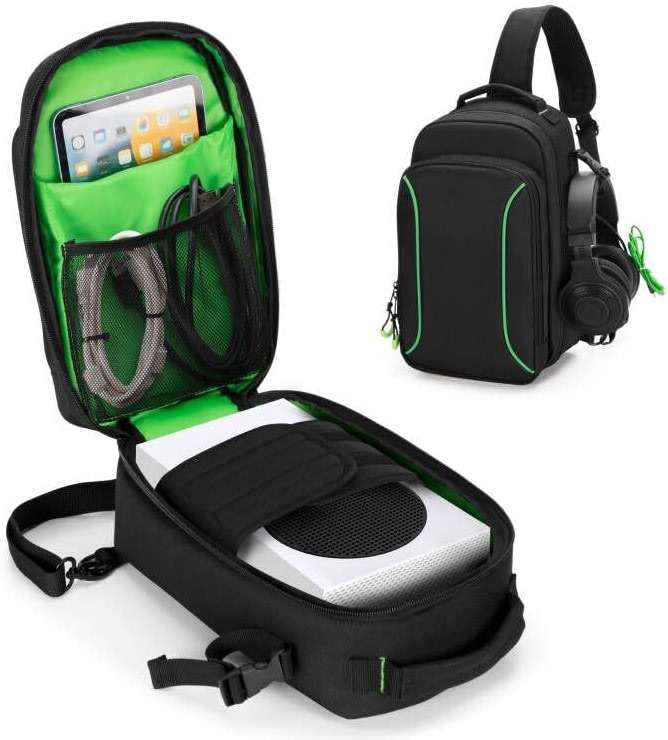 PGmoon Sling Carrying Case Compatible with Xbox Series S Game Console, Storage Travel Bag for Wireless Controllers and More Accessories (Patent Design) - Image 1