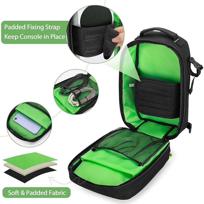 PGmoon Sling Carrying Case Compatible with Xbox Series S Game Console, Storage Travel Bag for Wireless Controllers and More Accessories (Patent Design) - Image 2