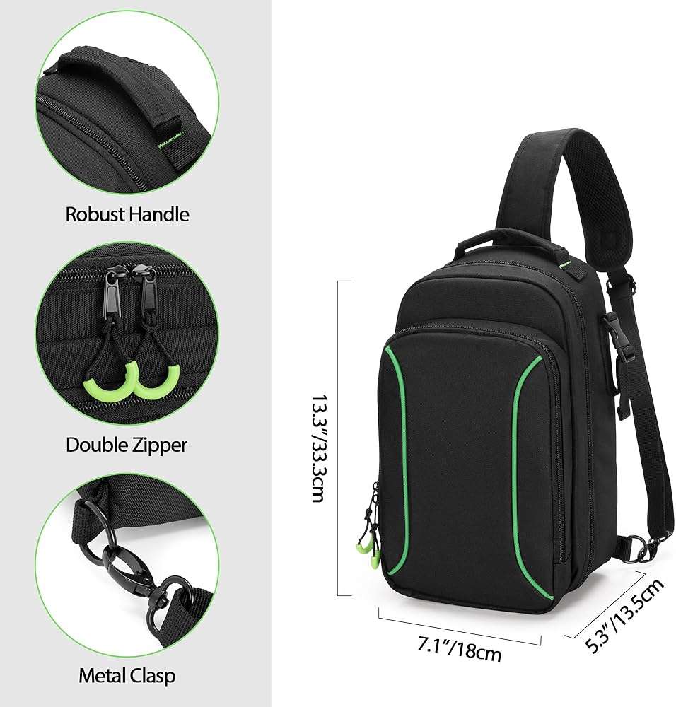 PGmoon Sling Carrying Case Compatible with Xbox Series S Game Console, Storage Travel Bag for Wireless Controllers and More Accessories (Patent Design) - Image 6