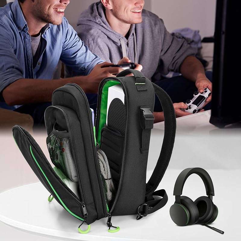 PGmoon Sling Carrying Case Compatible with Xbox Series S Game Console, Storage Travel Bag for Wireless Controllers and More Accessories (Patent Design) - Image 7