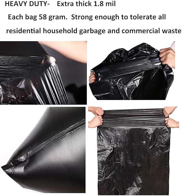 65 Gallon Trash Bags 1.8 Mil -50''x55'' Pack of 50 Thick Large Heavy Duty Multi-Use Garbage Bags Extra Large Strong Trash Can Liners for Office, Picnic,Kitchen, Bulk Bags (65 Gallon 50 Count) - Image 5