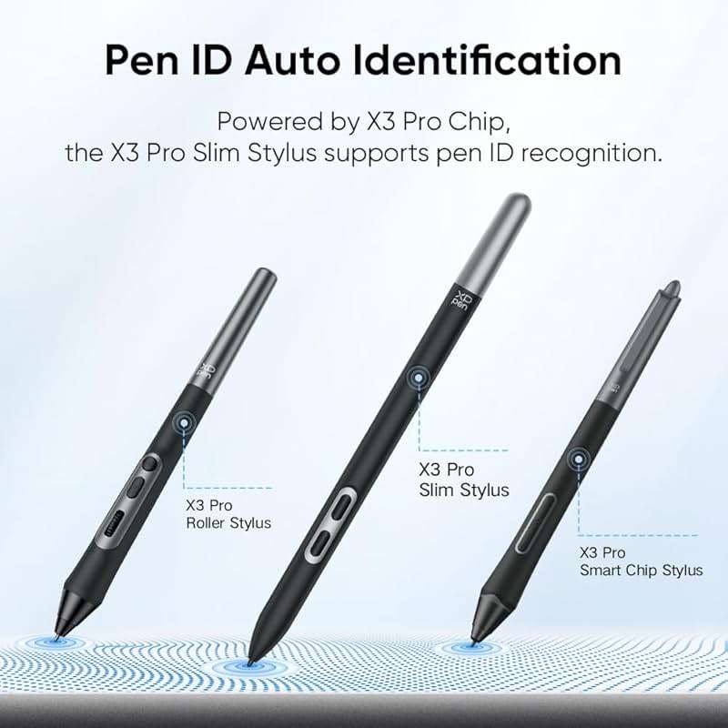 XPPen X3 Pro Slim Stylus 16K Pressure Levels Battery-free Stylus Higher Accuracy Only Compatible for XPPen Artist Pro 14 & 16 Gen 2/ Deco Pro Gen 2 Series /Artist Pro 19 Drawing Tablet - Image 6