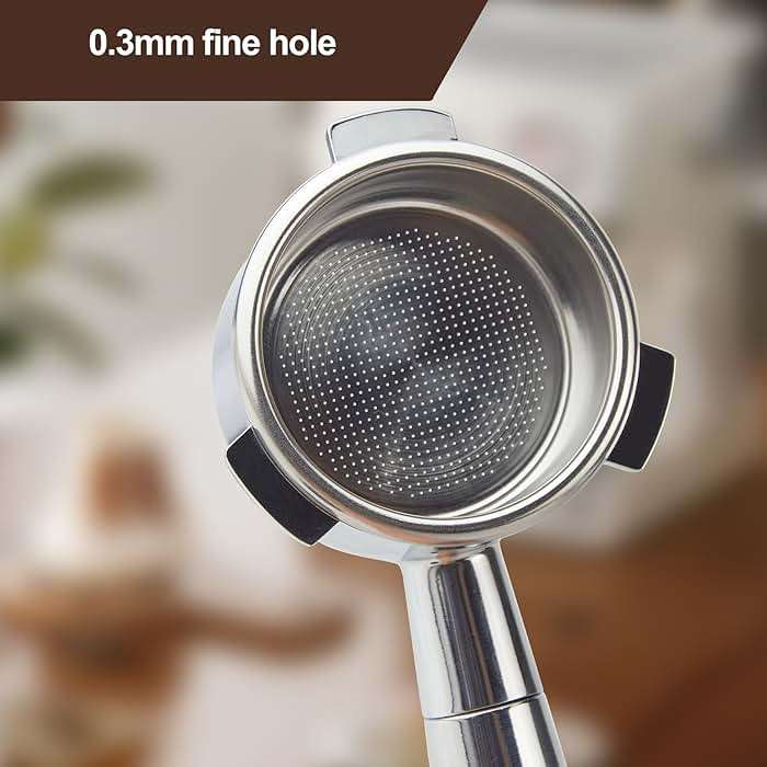 stochastic box 54 mm Bottomless Portafilter with Puck Screen, 3 Ears Espresso Portafilter Compatible with Breville Barista BES870XL Express Machines,Stainless Steel Porta filter and Rosewood Handle - Image 6