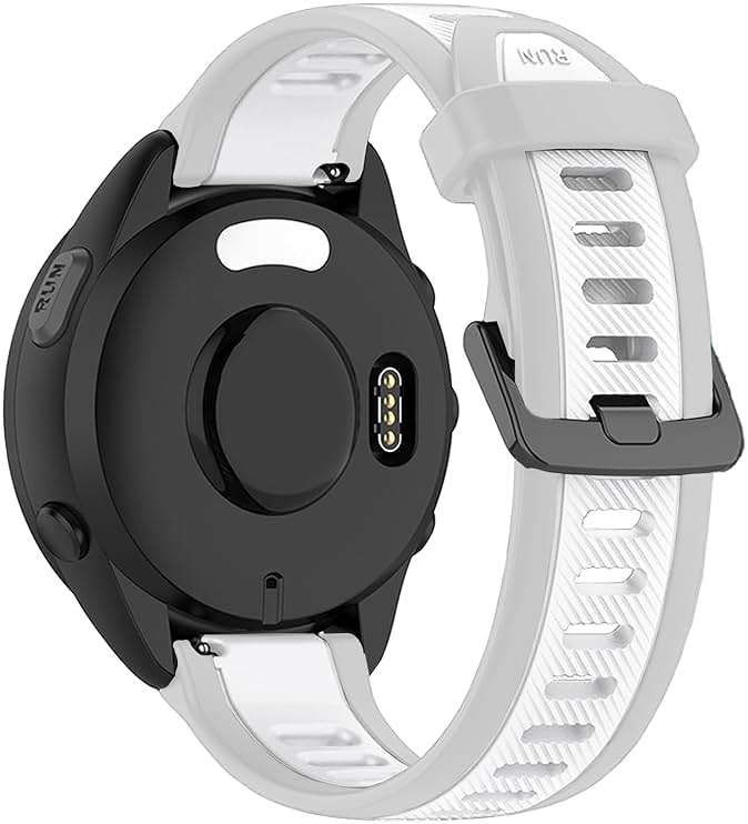 TopPerfekt Sport Bands Compatible with Garmin Forerunner 165/165 music Watch Band, Adjustable Silicone Sports Strap Replacement Band with Forerunner 570 42mm/Vivoactive 5/6/Venu for Men Women (20mm) - Image 2