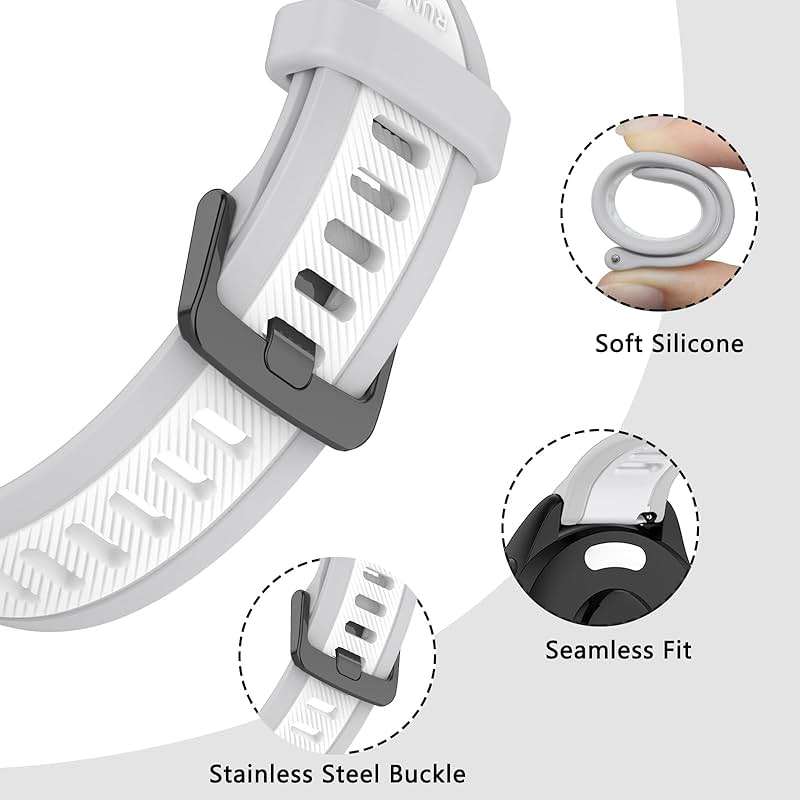 TopPerfekt Sport Bands Compatible with Garmin Forerunner 165/165 music Watch Band, Adjustable Silicone Sports Strap Replacement Band with Forerunner 570 42mm/Vivoactive 5/6/Venu for Men Women (20mm) - Image 3