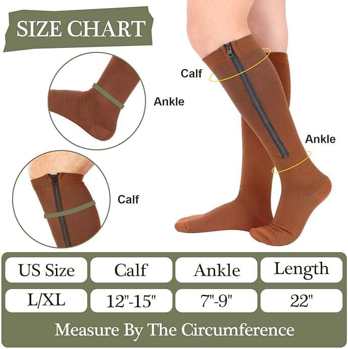 Tarpop 4 Pairs Men Zipper Compression Socks Colorful 20-30mmhg Compression Stockings with Zipper for Men Women Swelling Edema - Image 3