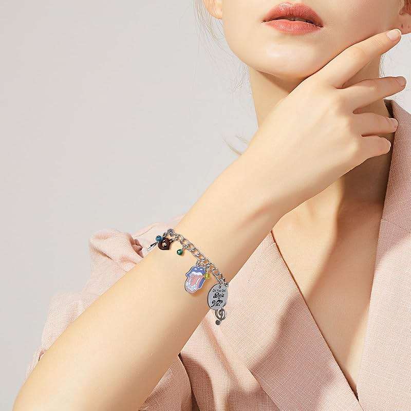 Medsor Music Bracelet Singer Fans Gifts Stainless Steel Sour Bracelets Jewelry For Women, 1, silver - Image 3