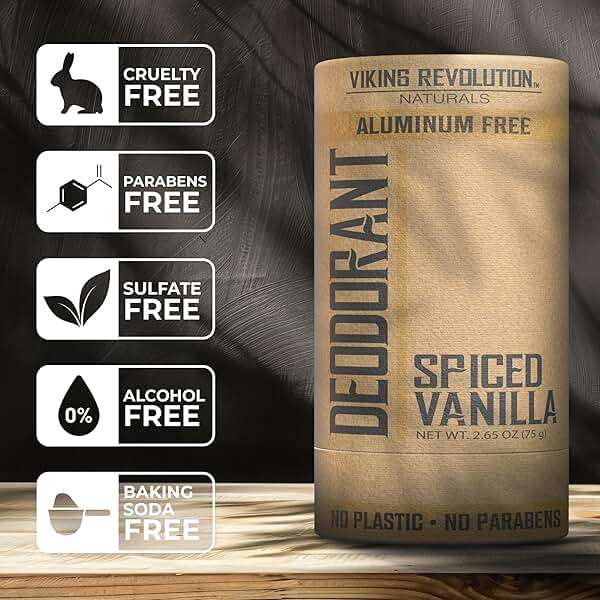Viking Revolution Spiced Vanilla Deodorant for Men - Deodorant Men Aluminum Free with Shea Butter and Tapioca Starch Mens Deodorant Stain- Free and Baking Soda-Free Natural Deodorant for Men (2.65oz) - Image 5