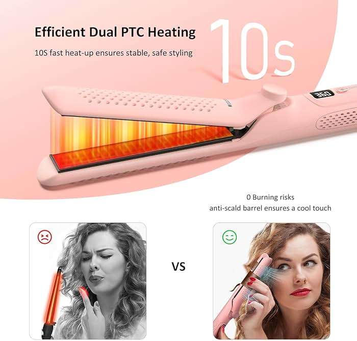 MESCOMB 360° Airflow Styler – 1 Inch 2-in-1 Hair Straightener & Curler with Vented Cool Air for Style Locking, Extra Long Flat Iron, Dual Voltage for European Travel - Image 4