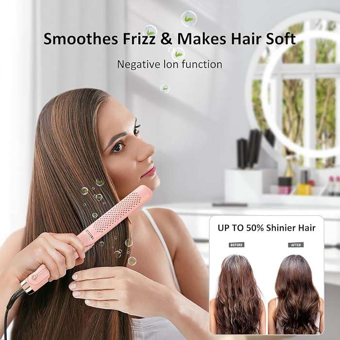 MESCOMB 360° Airflow Styler – 1 Inch 2-in-1 Hair Straightener & Curler with Vented Cool Air for Style Locking, Extra Long Flat Iron, Dual Voltage for European Travel - Image 6
