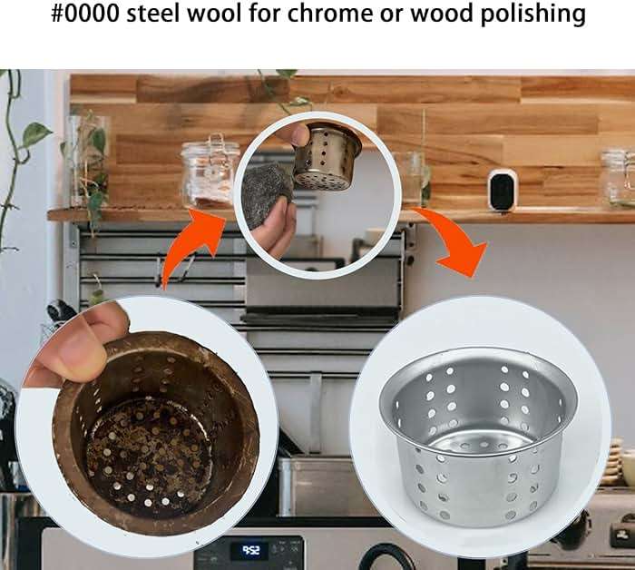 (2 Pack) Civrowii 0000 Steel Wool Hole Filler, Gap Blocker, Barrier, Also for Glass Fine, Steel Wool Pads for Chrome or Wood Polishing (2) - Image 3