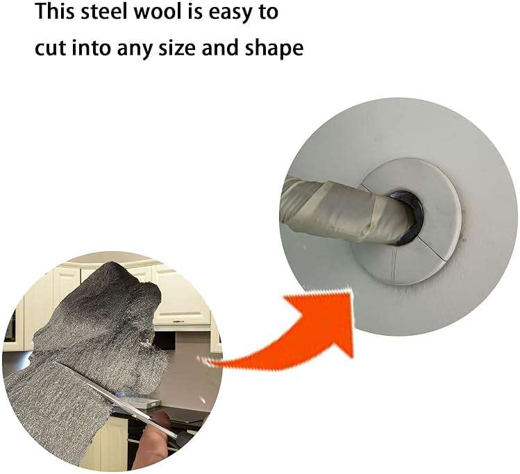 (2 Pack) Civrowii 0000 Steel Wool Hole Filler, Gap Blocker, Barrier, Also for Glass Fine, Steel Wool Pads for Chrome or Wood Polishing (2) - Image 5