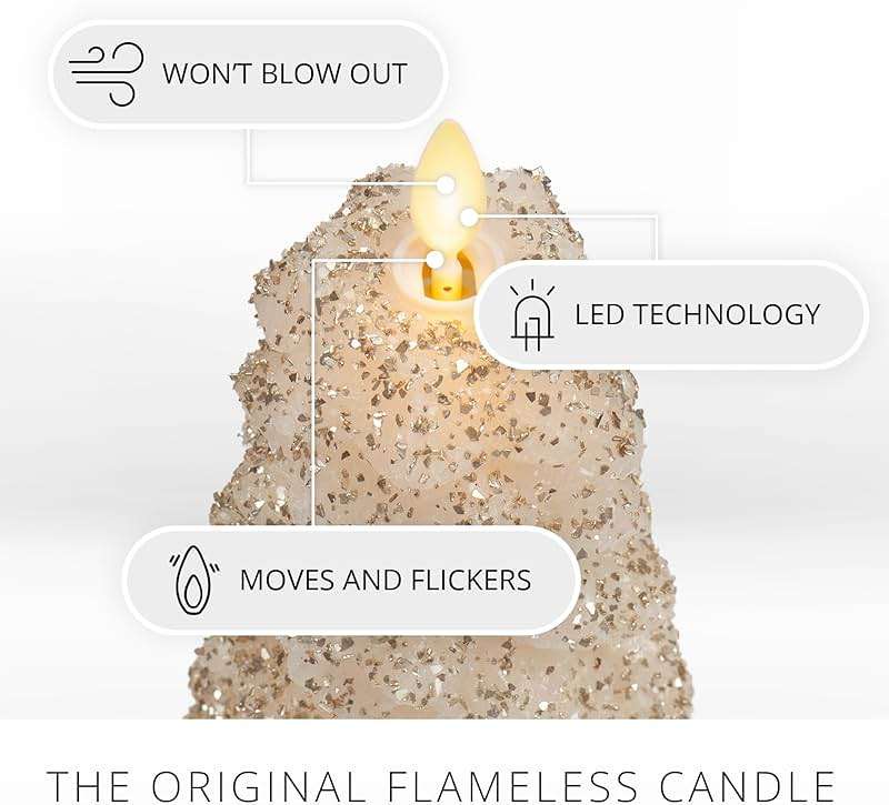 Luminara Christmas North Tree Flameless LED Candle, White Swan 13.4" Battery Operated Moving Flame Real Wax Unscented Safe Timer Home Decor Convenient - Image 3