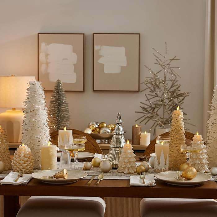Luminara Christmas North Tree Flameless LED Candle, White Swan 13.4" Battery Operated Moving Flame Real Wax Unscented Safe Timer Home Decor Convenient - Image 7
