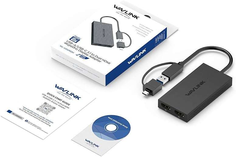 WAVLINK USB 3.0 & USB C to Dual HDMI Adapter 4K@60Hz for 2 Monitors, DisplayLink USB C HDMI Adapter for Dual Monitor, for Mac M1-M5/Neo, Windows, ChromeOS, Ubuntu - Image 9