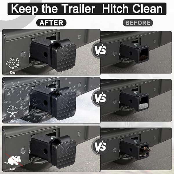 UYYE 2 Inch Rubber Trailer Hitch Cover, American Flag Rubber Tow Tube Cover Plug Cap, Car Exterior Accessories Fits for Most Vehicles Hitch Receivers, Hitch Cover Tube Plug Cap (Black) - Image 6