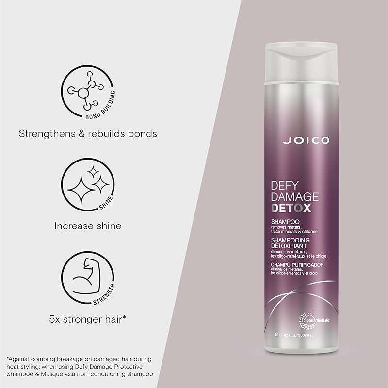 Joico Defy Damage Detox Shampoo | Removes Chlorine, Hard Water Residue, Product Buildup, Metals, & Trace Minerals | Strengthens Bonds & Preserves Hair Color | Vegan | Sulfate-Free - Image 3
