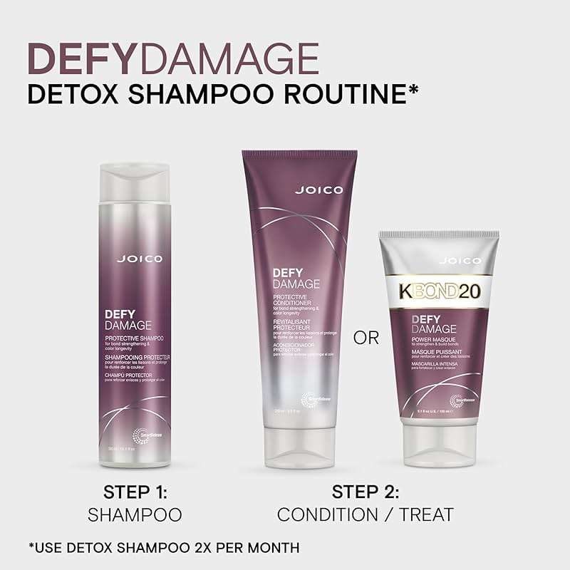 Joico Defy Damage Detox Shampoo | Removes Chlorine, Hard Water Residue, Product Buildup, Metals, & Trace Minerals | Strengthens Bonds & Preserves Hair Color | Vegan | Sulfate-Free - Image 6