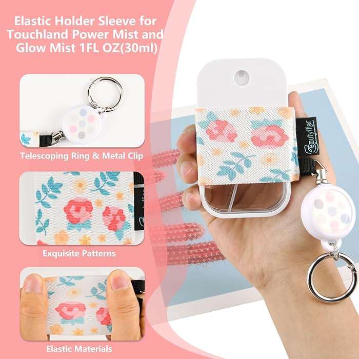 Beautyflier Pack of 4 Elastic Sleeve for Touchland Power Mist and Glow Mist 1FL OZ Hand Sanitizer Spray - Image 2