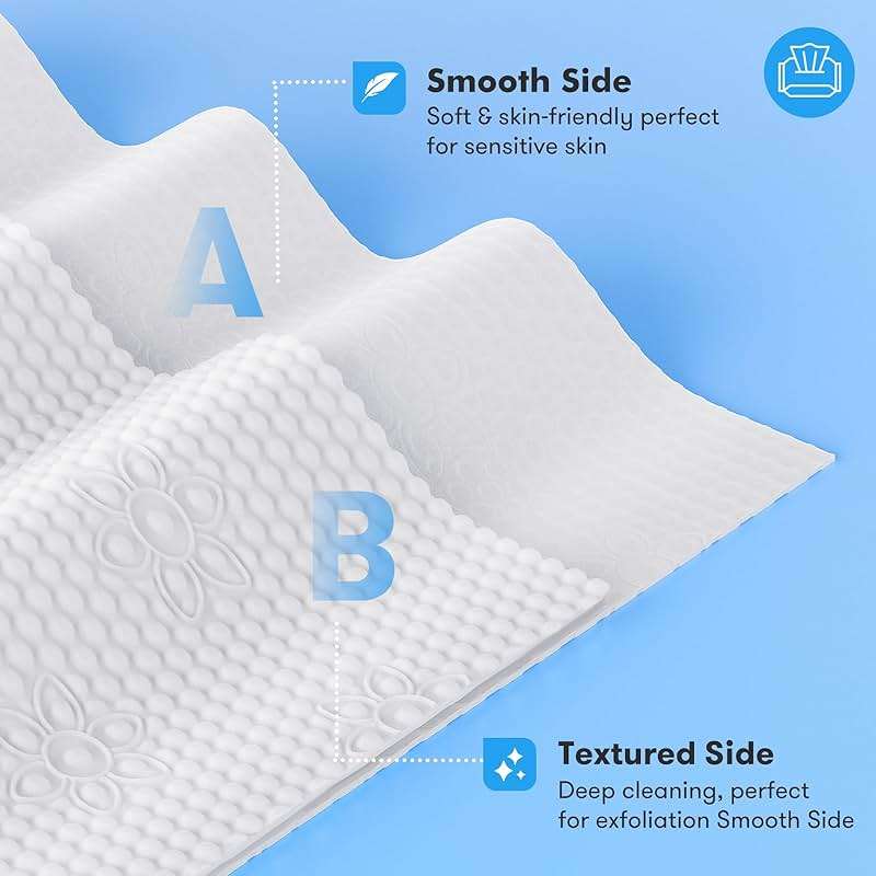 Beauntangly Disposable Face Towel, XL Unscented Facial Towelettes Soft Thick Absorbent, Lint-Free Biodegradable Makeup Remover Dry Wipes Clean Skin Care Washing Drying Camping Travel Essentials, 50 Ct - Image 6