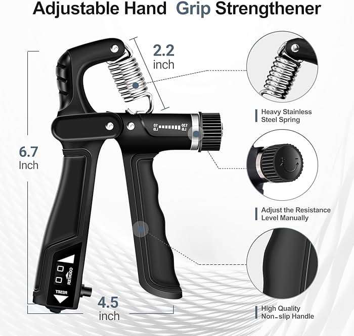 WATMAID Grip Strength Trainer Kits (5 Pack), Forearm Strengthener with Adjustable Resistance, Grip Strength Tester, Finger Strengthener, Hand Gripper Strengthener for Muscle Building Injury Recover - Image 3