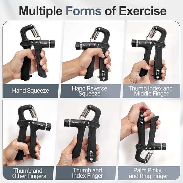 WATMAID Grip Strength Trainer Kits (5 Pack), Forearm Strengthener with Adjustable Resistance, Grip Strength Tester, Finger Strengthener, Hand Gripper Strengthener for Muscle Building Injury Recover - Image 4