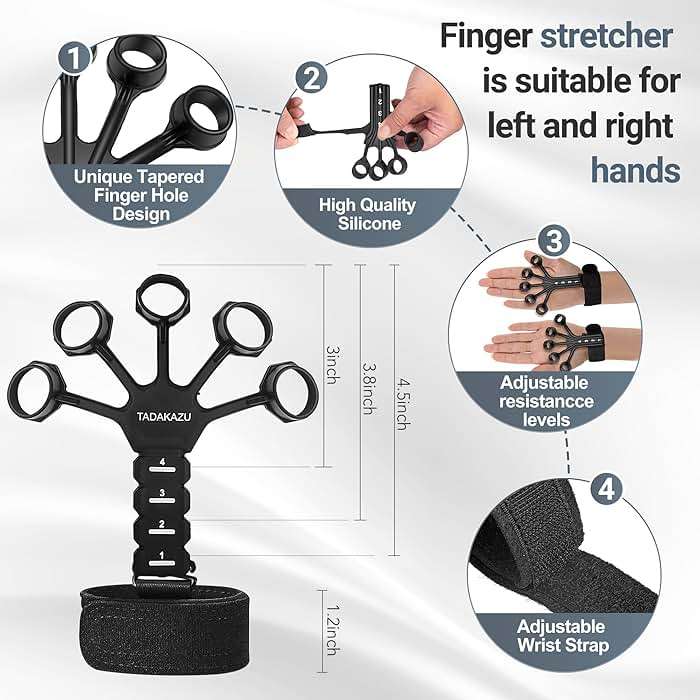 WATMAID Grip Strength Trainer Kits (5 Pack), Forearm Strengthener with Adjustable Resistance, Grip Strength Tester, Finger Strengthener, Hand Gripper Strengthener for Muscle Building Injury Recover - Image 6