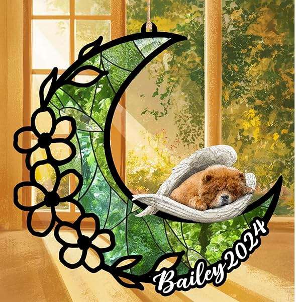 Nazenti Chow Chow Dog Memorial Suncatcher, Gifts for Dog Lovers, Pet Loss Gifts, Sympathy for Pet Loss, Personalized Christmas Ornament, Memorial, Dog Ornament - Image 3