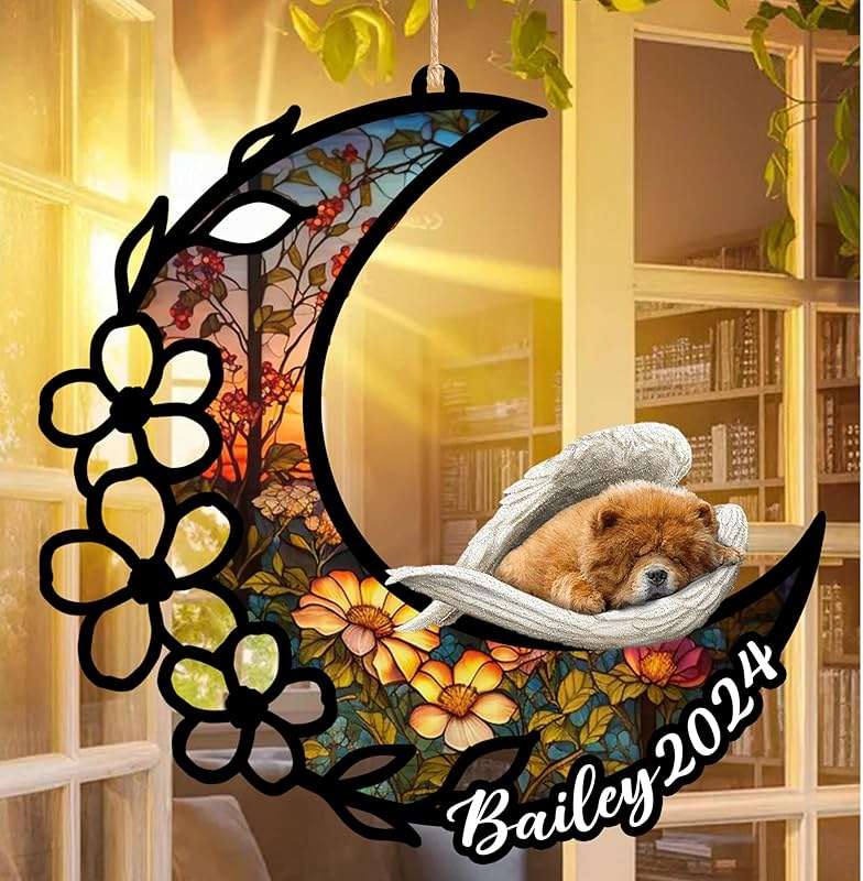 Nazenti Chow Chow Dog Memorial Suncatcher, Gifts for Dog Lovers, Pet Loss Gifts, Sympathy for Pet Loss, Personalized Christmas Ornament, Memorial, Dog Ornament - Image 4