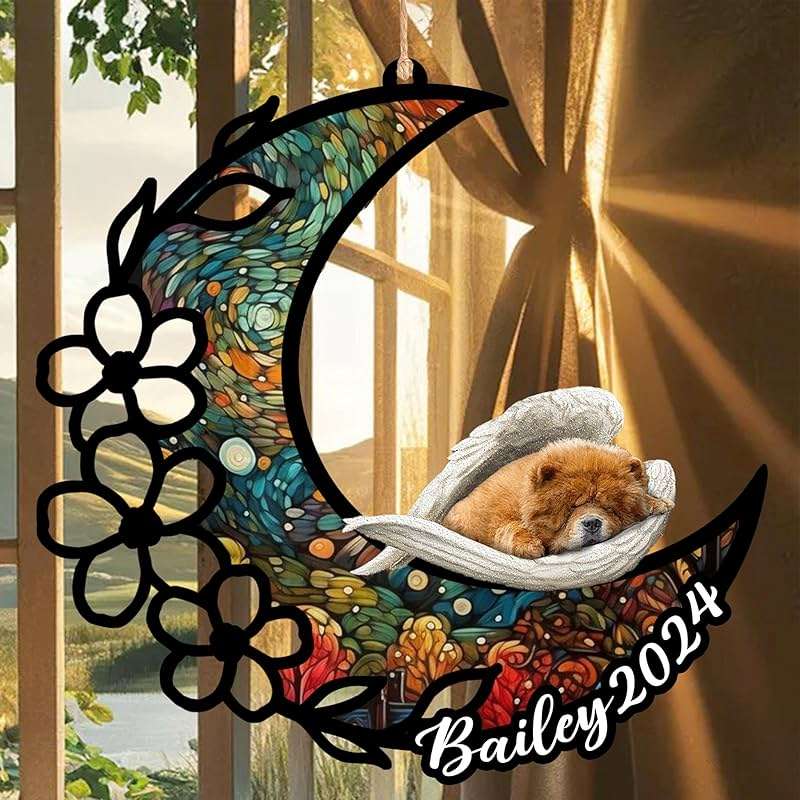 Nazenti Chow Chow Dog Memorial Suncatcher, Gifts for Dog Lovers, Pet Loss Gifts, Sympathy for Pet Loss, Personalized Christmas Ornament, Memorial, Dog Ornament - Image 6