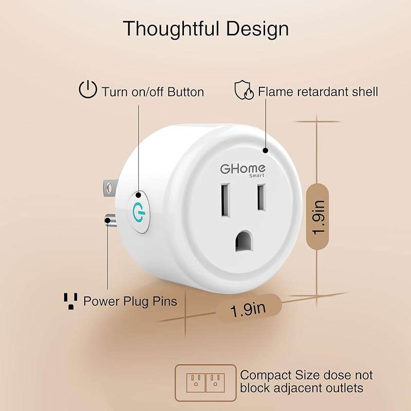 GHome Smart Plug, WiFi Smart Plugs Work with Alexa and Google Home, Smart Outlet Timer with APP Remote Control, 2.4GHz Wi-Fi Only, No Hub Required, ETL FCC Listed - Image 9
