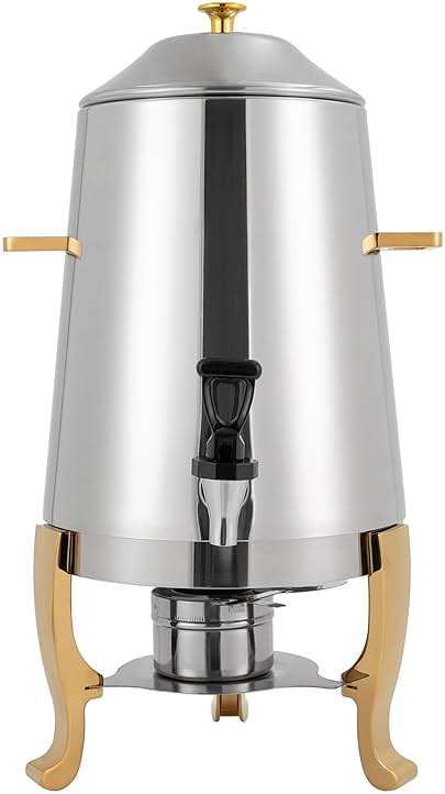 YIYIBYUS 3.5 Gallon Hot Beverage Dispenser, Stainless Steel Coffee Urn Chafer, Hot Drinks Dispenser for Milk Coffee Tea Water Juice - Parties Event Buffet Catering, Alcohol heating, Silver - Image 1