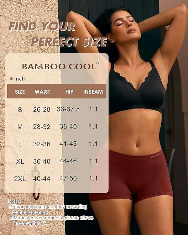 BAMBOO COOL Womens BoyShorts Underwear Seamless Boxer Briefs Mid Waist Full Coverage Moisture Wicking Ladies Panties 5 Pack - Image 7