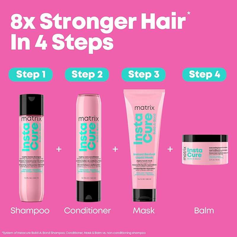 MATRIX Instacure Build-A-Bond Mighty Care Conditioner - Bond Repair For Very Damaged Hair, Strengthens, Smooths & Softens with Citric Acid & Squalane, Detangles & Adds Shine, Sulfate & Paraben-Free - Image 7