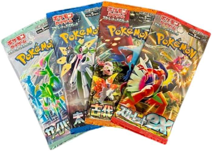 Random Pokemon Japanese Booster Pack Lot of 4 - Image 1