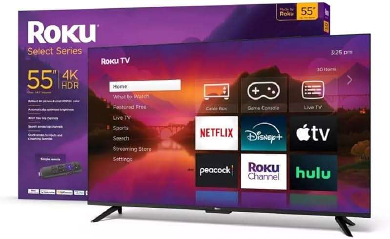 Roku 50" Select 4K LED Smart TV with Streaming Capability, TV Apps, Wi-Fi, Voice control Remote - 50R4A4 (Renewed) - Image 4