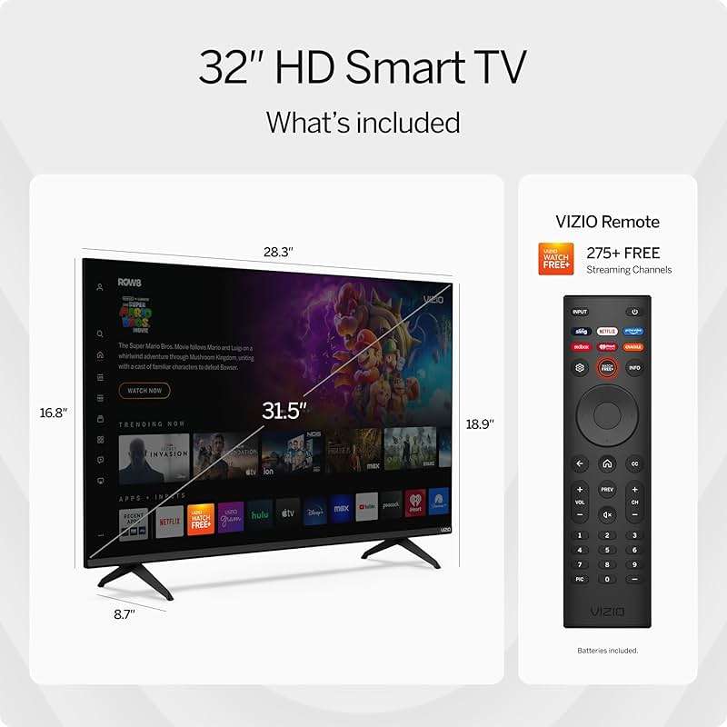 VIZIO VHD32M 32 inch Class HD 720p LED Smart TV (Renewed) - Image 3