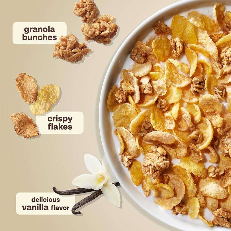 Honey Bunches of Oats Vanilla Cereal, Breakfast Cereal with Crunchy Oat and Granola Clusters, Family Size 18 oz Box - Image 5