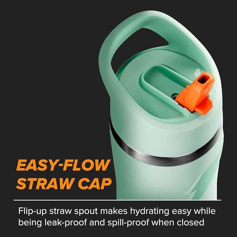Gatorade 'Overtime' 22oz Stainless Steel Water Bottle, Straw Cap, Coral - Image 3