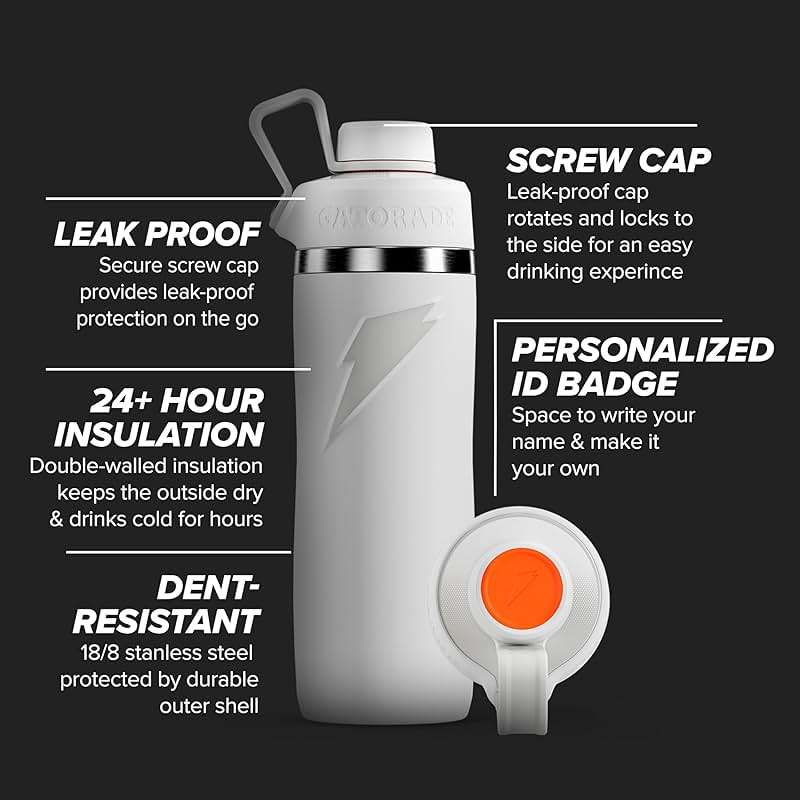 Gatorade 'Overtime' 22oz Stainless Steel Water Bottle, Twist Cap, Pink - Image 2