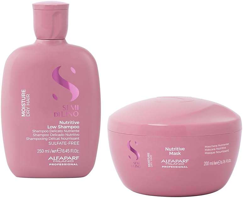 Semi di Lino Moisturizing Shampoo and Hair Mask for Dry Hair - Hydrates, Nourishes, Softens - Color Safe - Adds Shine and Softness on Dry Damaged Hair - Sulfate Free - Image 1