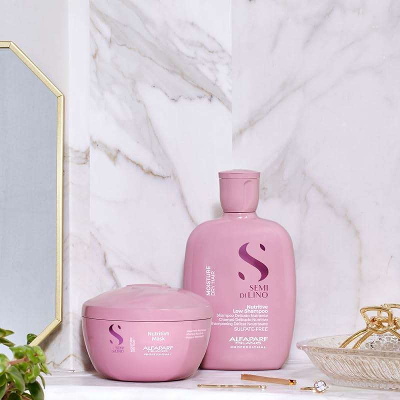 Semi di Lino Moisturizing Shampoo and Hair Mask for Dry Hair - Hydrates, Nourishes, Softens - Color Safe - Adds Shine and Softness on Dry Damaged Hair - Sulfate Free - Image 4