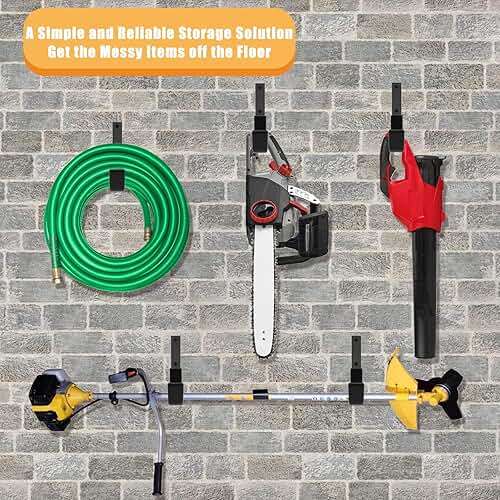 Heavy Duty Utility Hooks for Wall Mount, Garage Wall Hooks, Multi-Use Hose, Bike, Ladder, Chainsaw & Leaf Blower Hanger - 6 Medium (6 M) - Image 5