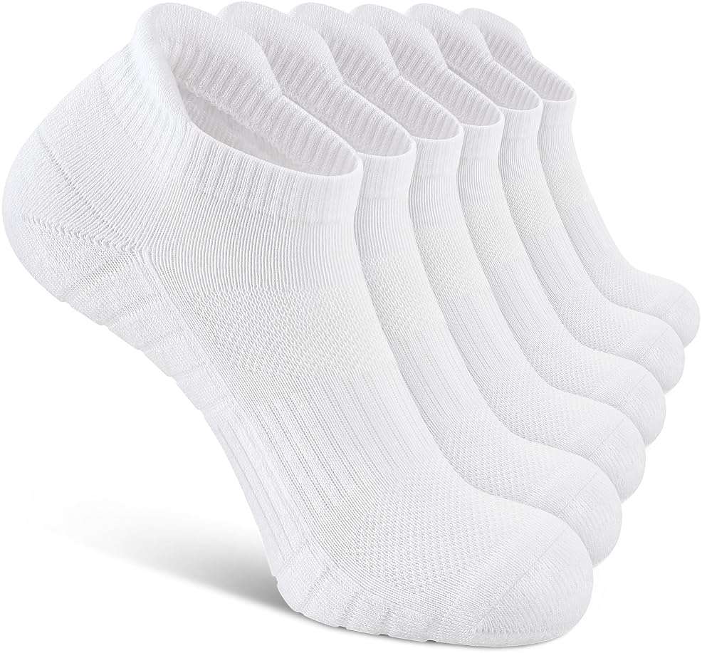Uporee Low Cut Athletic Ankle Socks - Cushioned, Soft & Breathable, Anti-Blister Tab, 6 Pairs Men & Women - Image 1