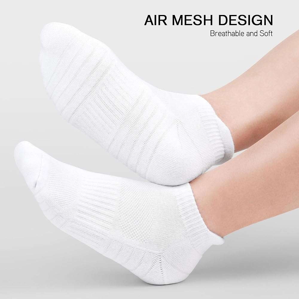 Uporee Low Cut Athletic Ankle Socks - Cushioned, Soft & Breathable, Anti-Blister Tab, 6 Pairs Men & Women - Image 5