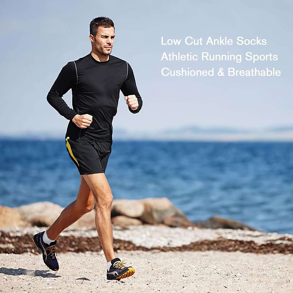 Uporee Low Cut Athletic Ankle Socks - Cushioned, Soft & Breathable, Anti-Blister Tab, 6 Pairs Men & Women - Image 7