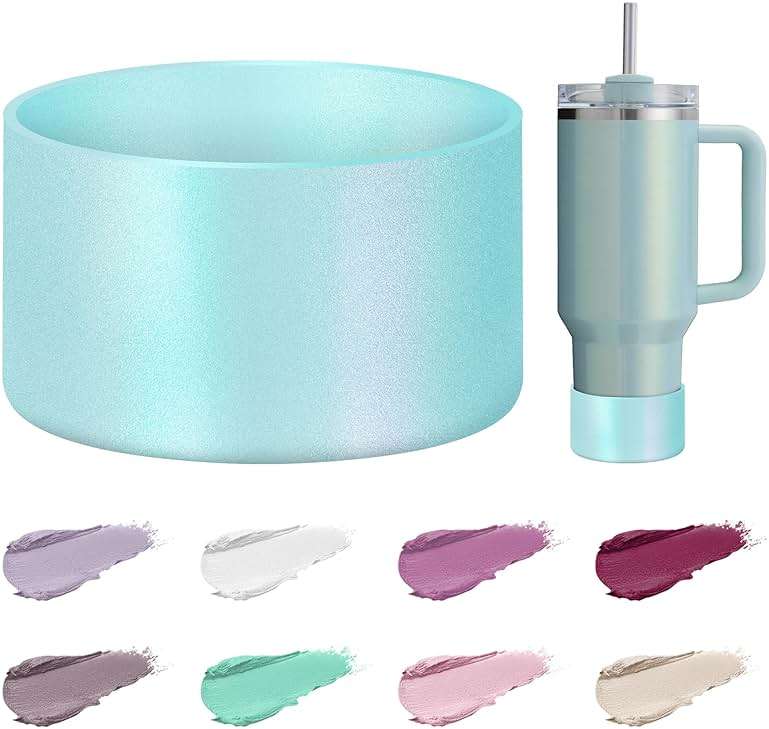 Mokoart Dreamy Gradient Silicone Boot Compatible with Stanley 40oz 30oz 20oz Tumbler and 12-24oz Water Bottles, Metallic Shimmer Boot Sleeve Bottom Protector for Stanley Cup Accessories - Image 1